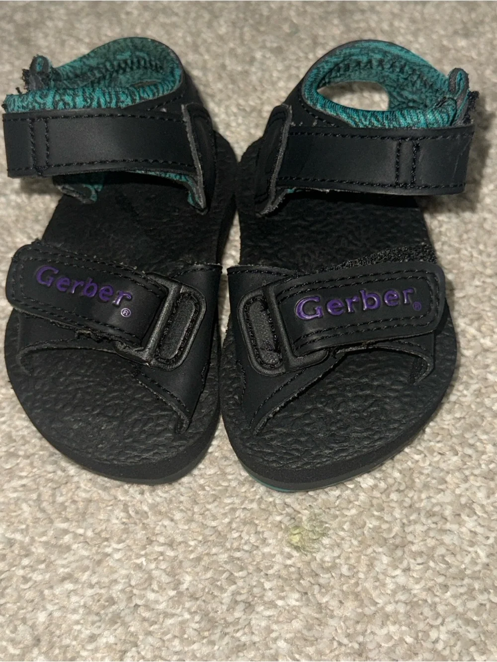 Vintage Gerber Black and Teal Active Kids Sandals